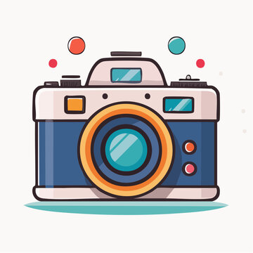 Fotokamera - Cartoon Comic Stil - Vektor