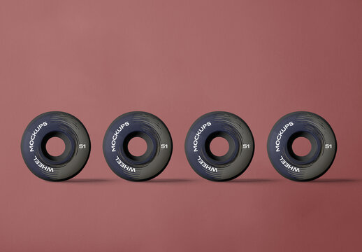 Skateboard Wheels Mockup