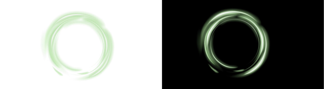 PNG image of Glowing green light circle on transparent background