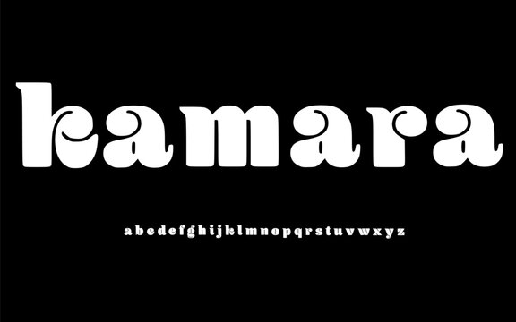 KAMARA Soft Retro Display Font Alphabet &ndash; Rounded Serif Font Type with Smooth Curved Letterforms, Friendly Typography Meaning for Branding, Logo Design, Editorial Layouts, and Modern Graphic Design 