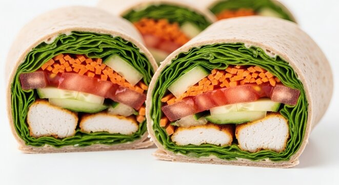 Deliciously Fresh Chicken and Vegetable Wraps - A Healthy and Satisfying Meal Option