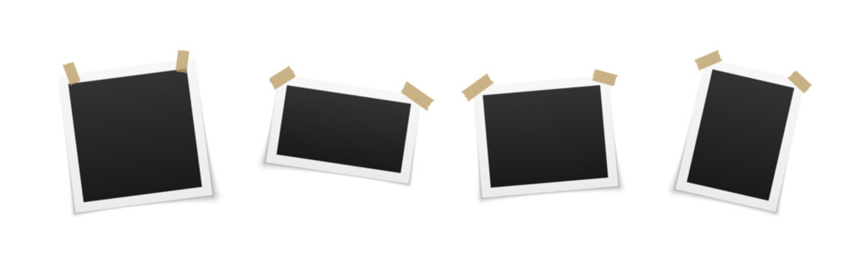 Blank Polaroid photos. Еmpty photos frame with adhesive tapes.