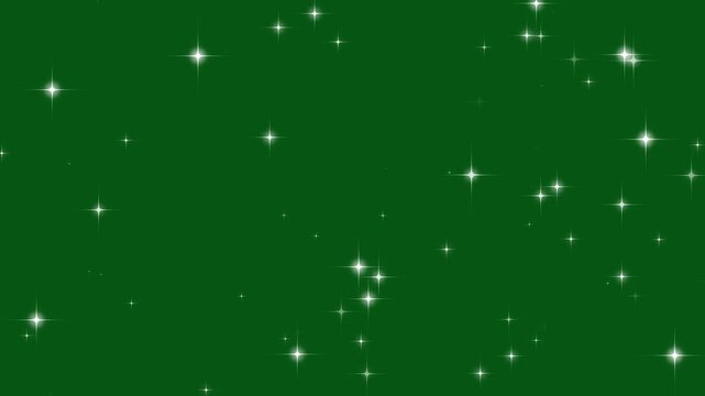 White glitter light tail, luxury magic festive effect bokeh, sparkling shining comet trace with glare effect. ramadan glitters bokeh lights glowing logo title reveal on green background. 4k