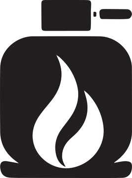 Oil lamp or essential oil diffuser icon with flame symbol representing warmth and energy.