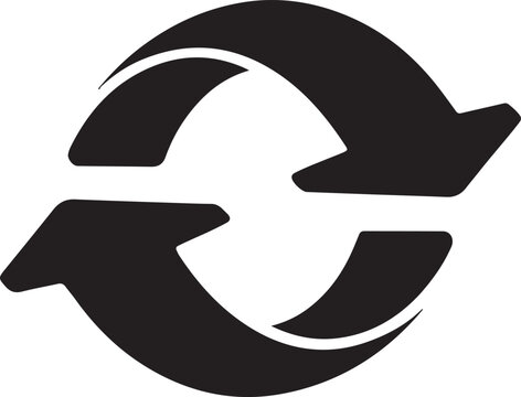 Circular arrows symbol indicating refresh, reload, or recycle process.