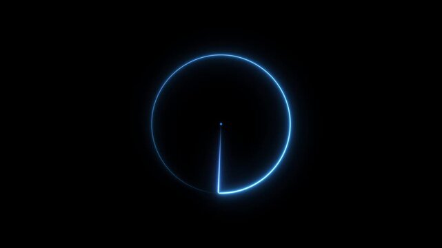 Neon Energy Radar Screen Technology Animation on black background. glowing neon searching Rader concept animation. 