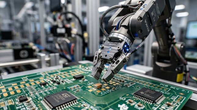 close up of computer circuit board