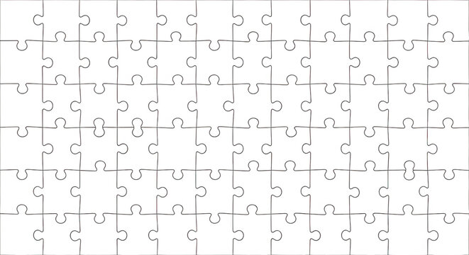 A seamless black jigsaw puzzle pattern with thin white outlines forming a grid of interlocking pieces on a dark background