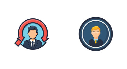 Fototapeta premium Two business avatars representing management and professional identity.