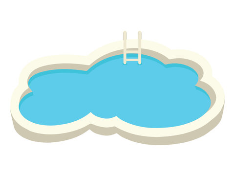 Swimming Pool with Ladder Clip Art