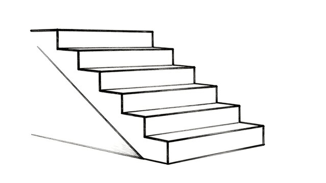 Line drawing of stairs on a white background