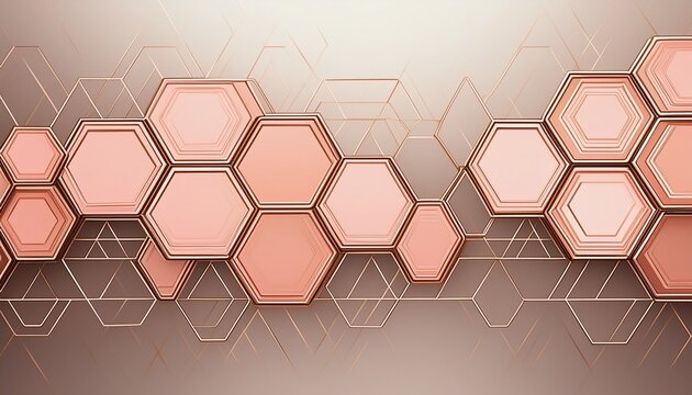 thin rose gold hexagons border
