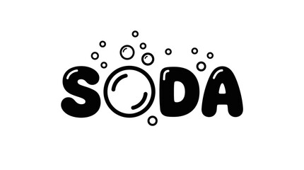 SODA typography with bubbles and circles, playful and refreshing design © Tulippp
