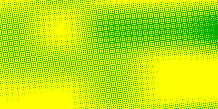 Background with dots halftone pattern of green and yellow dots in gradient colors. Abstract vector halftone pattern background with color gradation and half tone texture