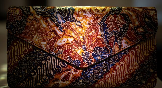 Batik Patterned Clutch. (2)