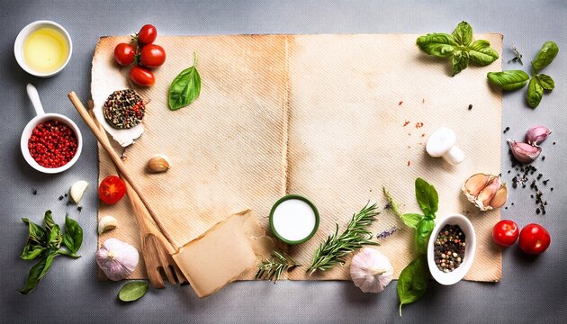 art italian home restaurant old recipe background old paper texture on white background