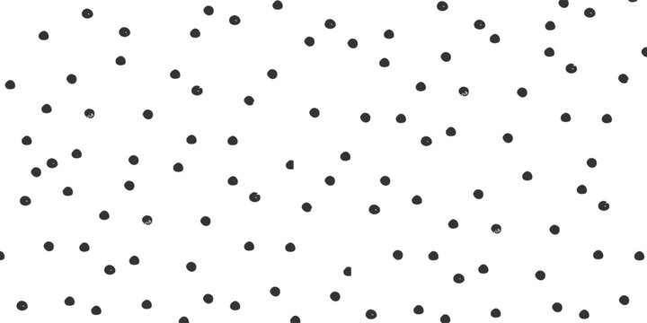 Seamless polka dot pattern. Vector pattern with black circles on white background.