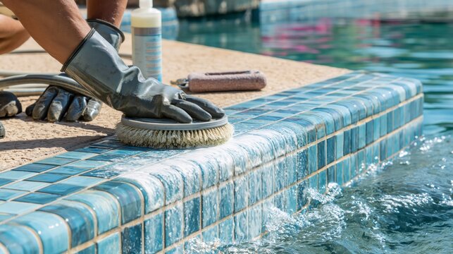 A pool tile and wall cleaning service.