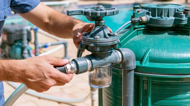 A pool filter backwash cleaning service.
