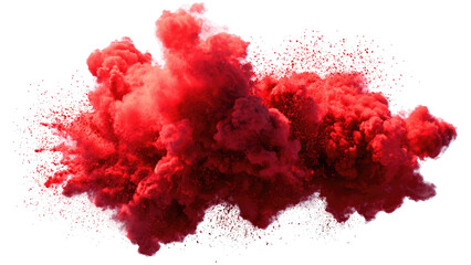 Red powder explosion PNG on transparent background © Muhammad