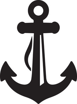 A detailed monochrome graphic of an anchor, embodying stability, hope, and steadfastness.