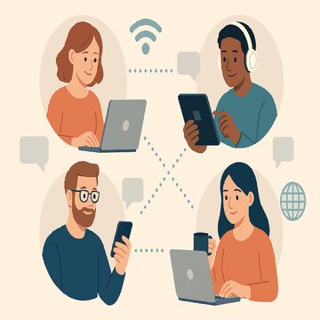 Two People Connect Cartoon Images – Browse 2,251 Stock Photos, Vectors ...