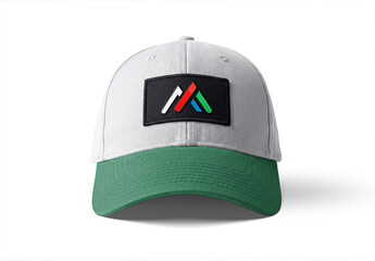 Embroidered Logo Patch on Editable Cap Isolated on White Mockup
