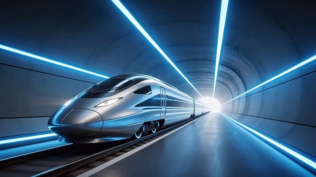 High speed train in tunnel