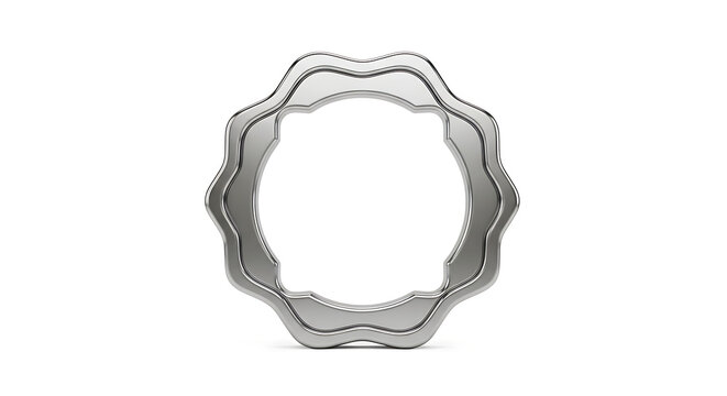 Abstract chrome ring isolated on a bright background