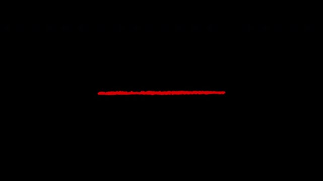 Red hand drawn underline on transparent background