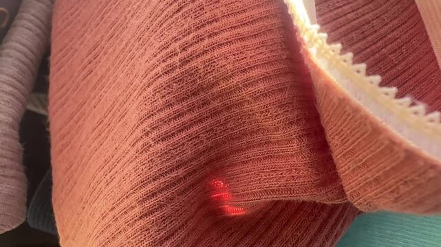 Macro Texture of Ribbed Knitted Fabrics in Earthy Tones