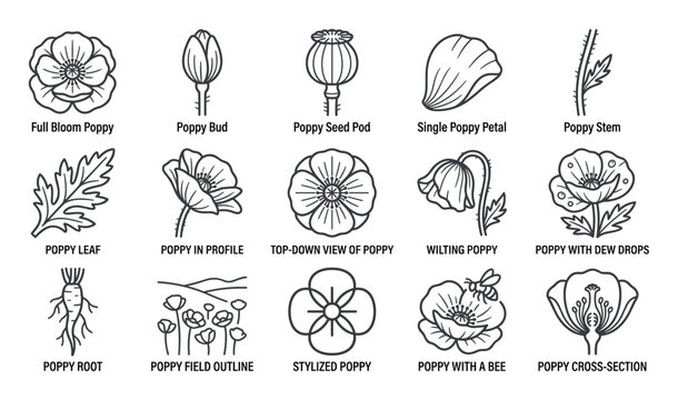 Poppy Outlines Images – Browse 29,080 Stock Photos, Vectors, and Video ...