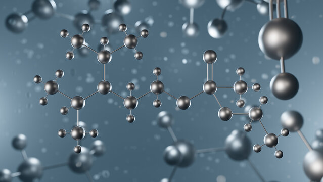 vx (nerve agent) molecular structure, 3d model molecule, neurotoxin structural chemical formula view from a microscope
