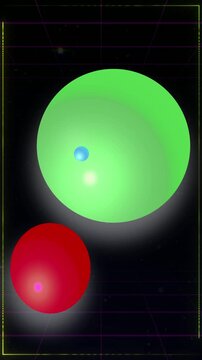 Group of Three Bouncing Rubber Spheres - Vertical Background Loop