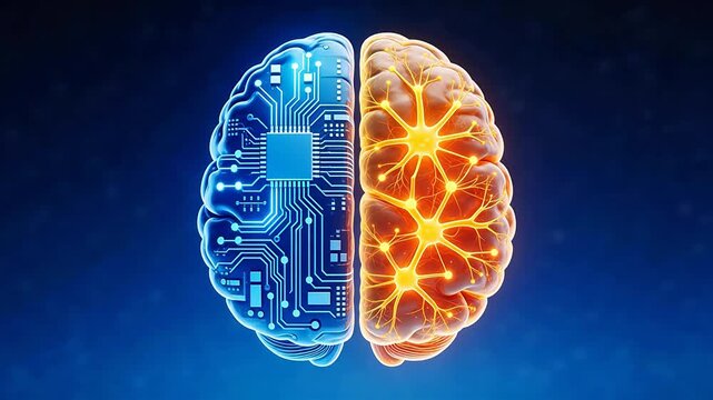 Human brain split into technology and neurons