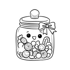 Candy Jar Coloring Page Cute Sweet Treats