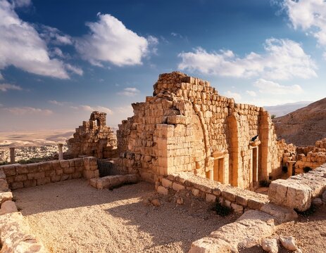 ruins of king herod s palace in judaean desert