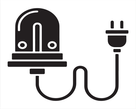 Emergency Warning Device with Cable Connection Symbol