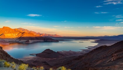 Naklejka premium sunrise lake mead
