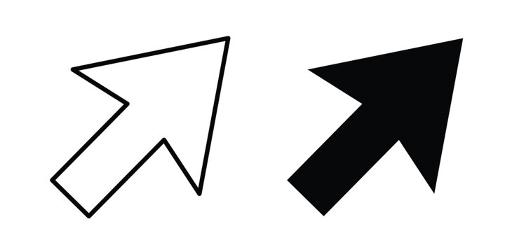 Cursor arrow icon vector pack in black color. Editable icons.