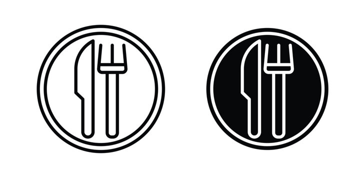 Cutlery icon vector pack in black color. Editable icons.