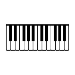 Fototapeta premium Black and white piano keys isolated on a white background musical concept