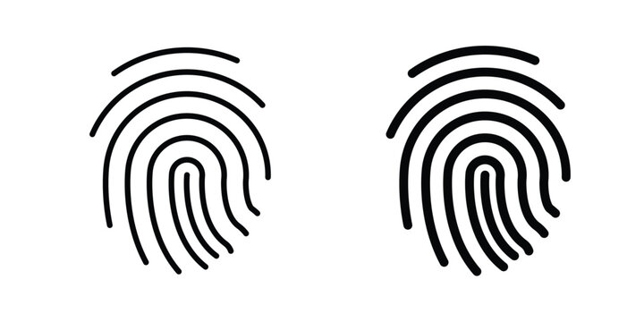 Fingerprint icon vector pack in black color. Editable icons.