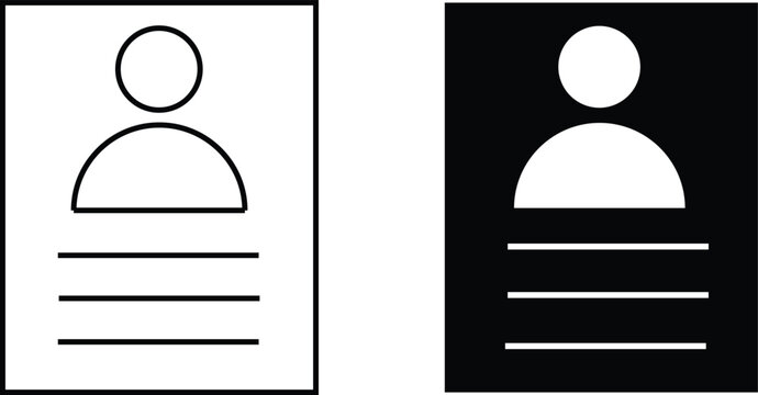 Identity card icon set.ID badge and lanyard symbols. User profile markes sign.Employee sign. Security clearance and visitor identification design.    