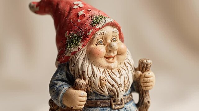 a dwarf with a texture that appears to have many small scratches on a plain background