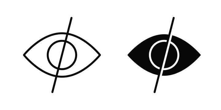 Hide icon vector pack in black color. Editable icons.