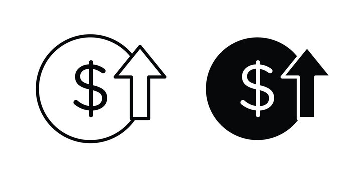high cost icon vector pack in black color. Editable icons.