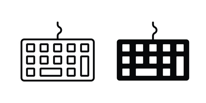 Keyboard icon vector pack in black color. Editable icons.