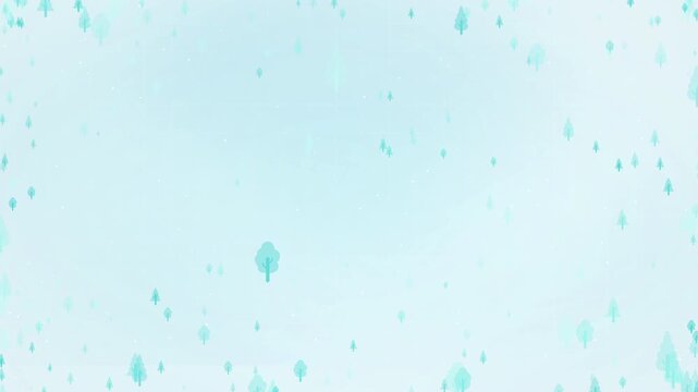 Minimal winter forest background with copy space animation loop