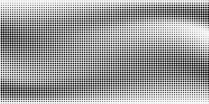 Monochrome halftone background with a gradient of dots creating a modern and minimalist design element EPS vector